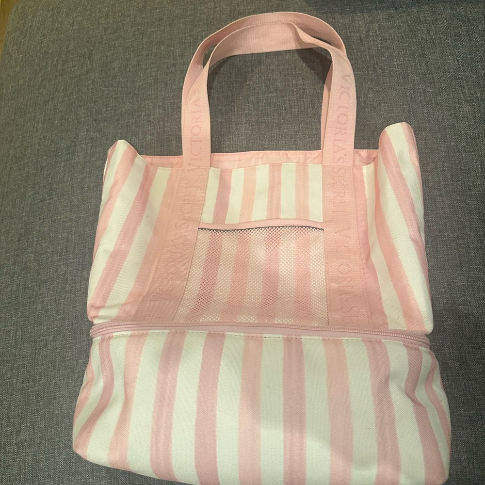 Victoria's Secret Pink Striped Tote Bag